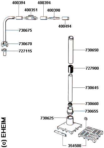 EHEIM Undergravel filter throughflow principle